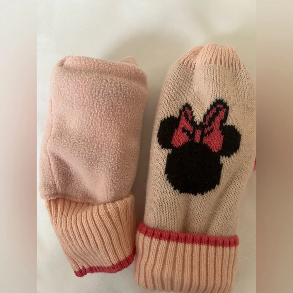 Gap Disney Pink and Black Character Mittens